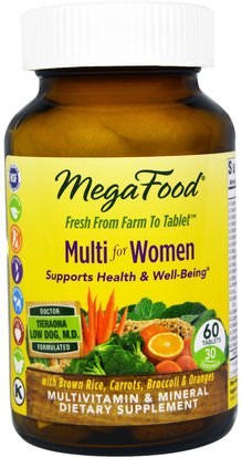 MegaFood, Multi for Women, 60 Tablets ,الفيتامينات، النساء الفيتامينات