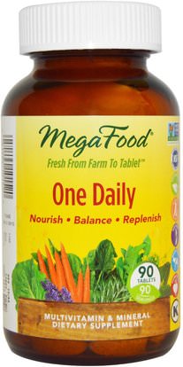 MegaFood, One Daily, 90 Tablets ,الفيتامينات، الفيتامينات