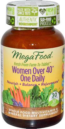 MegaFood, Women Over 40 One Daily, 30 Tablets ,الفيتامينات، النساء الفيتامينات المتعددة، النساء