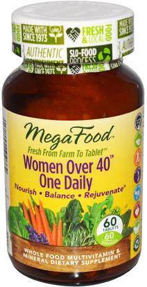 MegaFood, Women Over 40 One Daily, 60 Tablets ,الفيتامينات، النساء الفيتامينات المتعددة، النساء