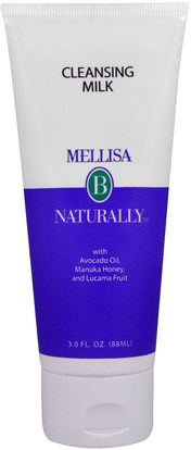 Mellisa B. Naturally, Cleansing Milk, with Avocado Oil, Manuka Honey, and Lucama Fruit, 3 fl oz (88 ml) ,الجمال، العناية بالوجه، منظفات الوجه