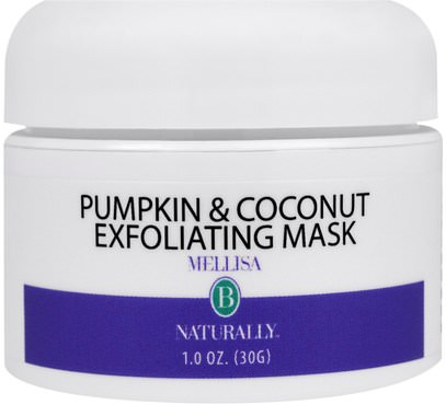 Mellisa B. Naturally, Pumpkin & Coconut Exfoliating Mask, 1 oz (30 ml) ,الجمال، العناية بالوجه، إكسفولياتورس الوجه