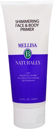 Mellisa B. Naturally, Shimmering Face & Body Primer, 3 fl oz (88 ml) ,حمام، الجمال، ماكياج، وجه الاشعال