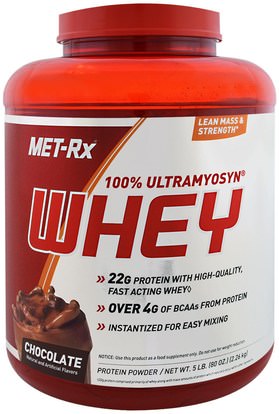 MET-Rx, 100% Ultramyosyn Whey, Chocolate, 80 oz (2.26 kg) ,المكملات الغذائية، بروتين مصل اللبن