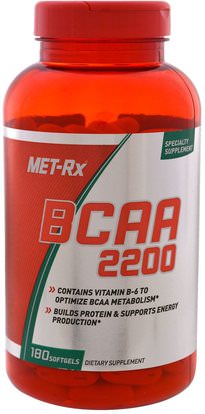 MET-Rx, BCAA 2200, 180 Softgels ,المكملات الغذائية، والأحماض الأمينية، بكا (متفرعة سلسلة الأحماض الأمينية)