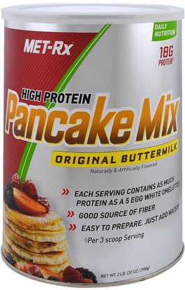 MET-Rx, High Protein Pancake Mix, Original Buttermilk, 32 oz (908 g) ,والمكملات الغذائية، والفطائر البروتين وخليط الخبز