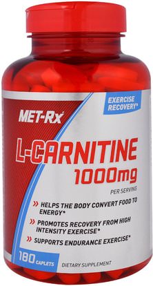 MET-Rx, L-Carnitine, 1000 mg, 180 Caplets ,المكملات الغذائية، والأحماض الأمينية، ل كارنيتين