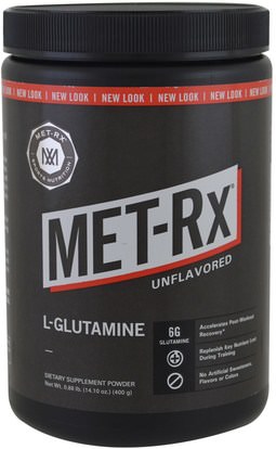 MET-Rx, L-Glutamine Powder, Unflavored, 14.10 oz (400 g) ,والرياضة، والمكملات الغذائية، ل الجلوتامين