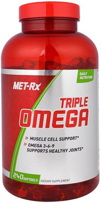 MET-Rx, Triple Omega, 240 Softgels ,المكملات الغذائية، إيفا أوميجا 3 6 9 (إيبا دا)، دا، إيبا