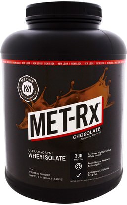 MET-Rx, Ultramyosyn Whey Isolate, Chocolate, 80 oz (2.26 kg) ,والرياضة، والمكملات الغذائية، بروتين مصل اللبن
