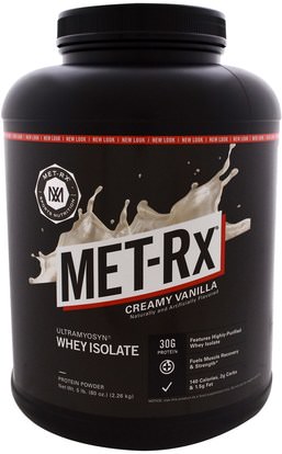 MET-Rx, Ultramyosyn Whey Isolate, Creamy Vanilla, 80 oz (2.26 kg) ,والرياضة، والمكملات الغذائية، بروتين مصل اللبن