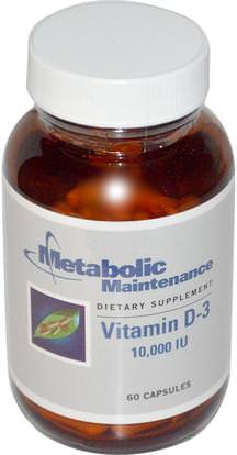 Metabolic Maintenance, Vitamin D-3, 10,000 IU, 60 Capsules ,الفيتامينات، فيتامين d3