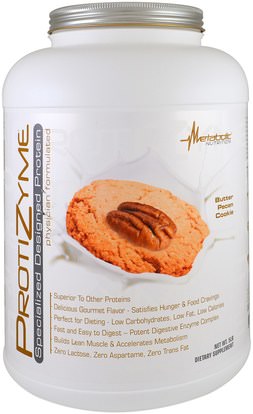Metabolic Nutrition, ProtiZyme, Specialized Designed Protein, Butter Pecan Cookie, 5 lbs ,والرياضة، والمكملات الغذائية، بروتين مصل اللبن