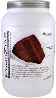 Metabolic Nutrition, Protizyme, Specialized Designed Protein, Chocolate Cake, 2 lbs ,والرياضة، والمكملات الغذائية، بروتين مصل اللبن