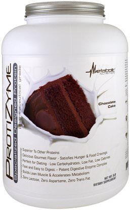 Metabolic Nutrition, ProtiZyme, Specialized Designed Protein, Chocolate Cake, 5 lbs ,والرياضة، والمكملات الغذائية، بروتين مصل اللبن