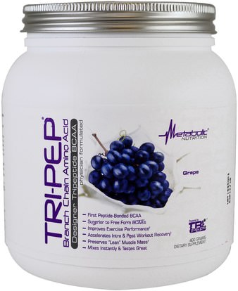 Metabolic Nutrition, Tri-Pep, Branch Chain Amino Acid, Grape, 400 g ,والرياضة، والمكملات الغذائية، بكا (متفرعة سلسلة الأحماض الأمينية)