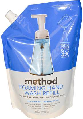 Method, Foaming Hand Wash Refill, Sea Minerals, 28 fl oz (828 ml) ,حمام، الجمال، الصابون، طريقة الغيارات