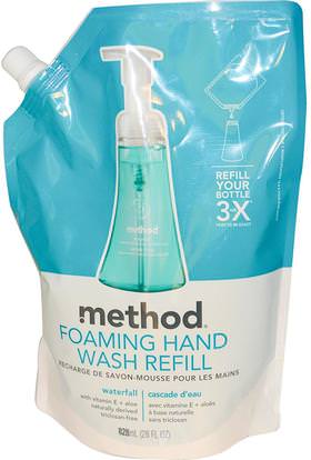 Method, Foaming Hand Wash Refill, Waterfall, 28 fl oz (828 ml) ,حمام، الجمال، الصابون، طريقة الغيارات