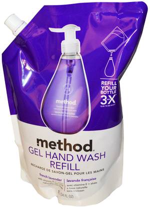 Method, Gel Hand Wash Refill, French Lavender, 34 fl oz (1 L) ,حمام، الجمال، الصابون، طريقة الغيارات