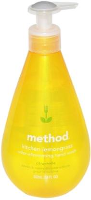 Method, Kitchen Odor-Eliminating Hand Wash, Lemongrass, 18 fl oz (532 ml) ,حمام، الجمال، الصابون