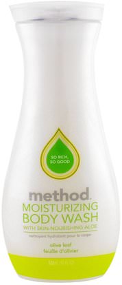 Method, Moisturizing Body Wash, Olive Leaf, 18 fl oz (532 ml) ,حمام، الجمال، هلام الاستحمام