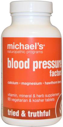 Michaels Naturopathic, Blood Pressure Factors, 90 Veggie Tabs ,والصحة، وضغط الدم