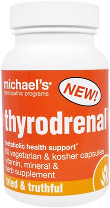 Michaels Naturopathic, Thyrodrenal, 60 Veggie & Kosher Caps ,الفيتامينات، الفيتامينات، المعادن