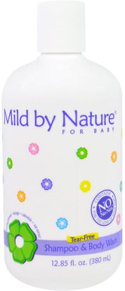 Mild By Nature, For Baby, Tear-Free Shampoo & Body Wash, 12.85 fl oz (380 ml) ,حمام، جمال، شامبو، أطفال شامبو، هلام الاستحمام، الاطفال غسل الجسم، استحمام الطفل هلام
