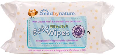 Mild By Nature, Ultra-Soft Baby Wipes, 100 Wipes ,صحة الطفل، حفاضات، مناديل الطفل