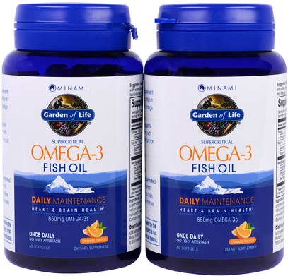 Minami Nutrition, Supercritical, Omega-3 Fish Oil, 850 mg, Orange Flavor, 120 Softgels Each ,المكملات الغذائية، إيفا أوميجا 3 6 9 (إيبا دا)، دا، إيبا