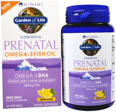 Minami Nutrition, Supercritical Prenatal, Omega-3 Fish Oil, Lemon Flavor, 60 Softgels ,المكملات الغذائية، ايفا اوميجا 3 6 9 (إيبا دا)