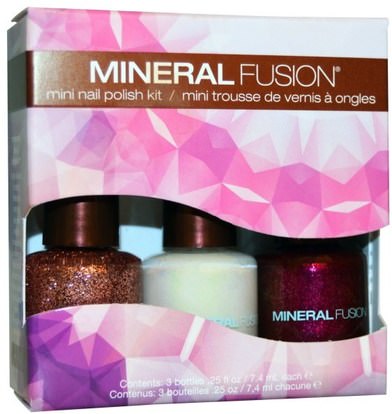 Mineral Fusion, Confetti Mini Nail Polish Kit, 3 Bottles.25 fl oz (7.4 ml) Each ,Herb-sa