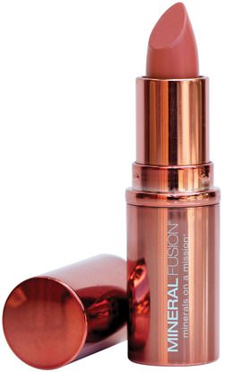 Mineral Fusion, Lipstick, Peony, 0.137 oz (3.9 g) ,حمام، الجمال، أحمر الشفاه، لمعان، بطانة