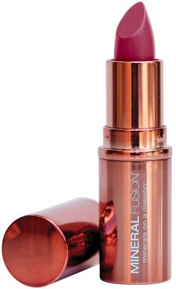 Mineral Fusion, Lipstick, Ruby, 0.137 oz (3.9 g) ,حمام، الجمال، أحمر الشفاه، لمعان، بطانة