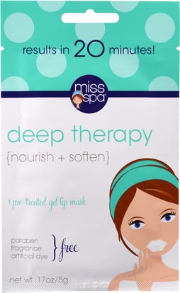 Miss Spa, Pre-Treated Gel Lip Mask, 1 Lip Mask ,الجمال، أقنعة الوجه