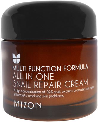 Mizon, All In One Snail Repair Cream, 2.53 oz (75 ml) ,حمام، الجمال، العناية بالوجه، الكريمات المستحضرات، الأمصال