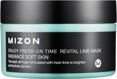 Mizon, Enjoy Fresh-On Time, Revital Lime Mask, 3.38 fl oz (100 ml) ,الجمال، العناية بالوجه
