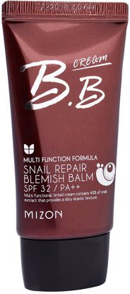 Mizon, Snail Repair Blemish Balm, BB Cream SPF 32, 1.69 fl oz (50 ml) ,حمام، الجمال، ماكياج، السائل ماكياج