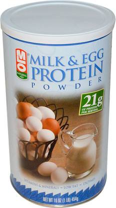 MLO Natural, Milk & Egg Protein Powder, 16 oz (454 g) ,والمكملات الغذائية، والبروتين، وبروتين البيض الأبيض