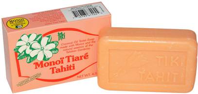 Monoi Tiare Tahiti, Coconut Oil Soap, Pitate (Jasmine) Scented, 4.55 oz (130 g) ,حمام، الجمال، الصابون