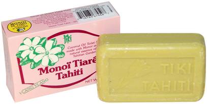 Monoi Tiare Tahiti, Coconut Oil Soap, Ylang Ylang Scented, 4.55 oz (130 g) ,حمام، الجمال، الصابون، الزيوت العطرية الزيوت، الإيلنغ النفط