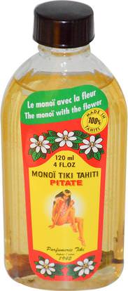 Monoi Tiare Tahiti, Coconut Oil, Pitate (Jasmine), 4 fl oz (120 ml) ,حمام، الجمال، زيت جوز الهند الجلد