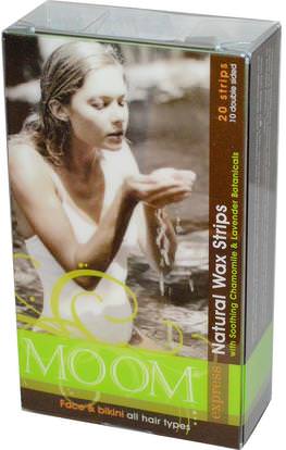 Moom, Natural Wax Strips, with Soothing Chamomile & Lavender Botanicals, 20 Strips ,Herb-sa