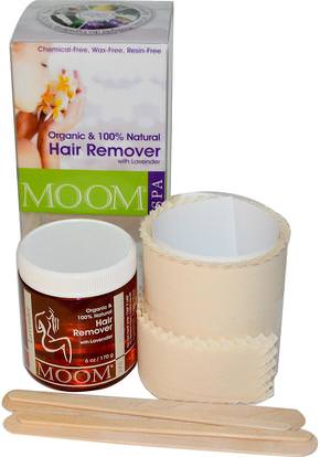 Moom, Organic Hair Remover Kit, With Lavender, Spa, 6 oz (170 g) ,حمام، الجمال، الحلاقة، شرائط الشمع إزالة الشعر