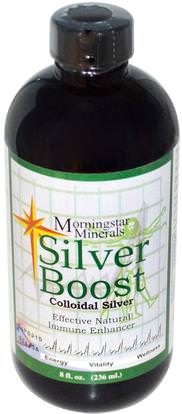 Morningstar Minerals, Silver Boost, Colloidal Silver, 8 fl oz (236 ml) ,والمكملات، والفضة الغروانية