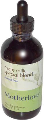 Motherlove, More Milk Special Blend, 4 fl oz (118 ml) ,صحة الطفل، تغذية الطفل، الرضاعة الطبيعية، الصحة، المرأة