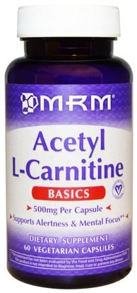 MRM, Acetyl L-Carnitine, 500 mg, 60 Veggie Caps ,المكملات الغذائية، والأحماض الأمينية، ل كارنيتين، أسيتيل ل كارنيتين