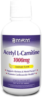 MRM, Acetyl L-Carnitine, Lemonade Flavor, 1000 mg, 16 fl oz (480 ml) ,الجمال، مكافحة الشيخوخة، الأحماض الأمينية، ل كارنيتين، ل كارنيتين السائل