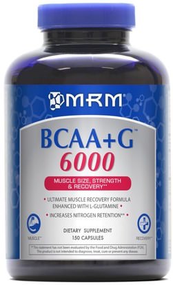 MRM, BCAA+G 6000, 150 Capsules ,المكملات الغذائية، والأحماض الأمينية، بكا (متفرعة سلسلة الأحماض الأمينية)، والرياضة، والعضلات