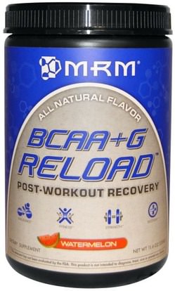 MRM, BCAA + G Reload, Post-Workout Recovery, Watermelon, 11.6 oz (330 g) ,المكملات الغذائية، والأحماض الأمينية، بكا (متفرعة سلسلة الأحماض الأمينية)، والرياضة، والرياضة